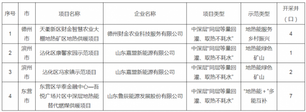 山東公示“山東省地熱能試點工程”項目（第二批）名單-地大熱能